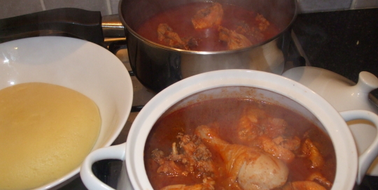 fufu with chicken light soup