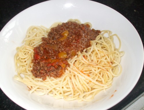 Spaghetti with Minced Beef Stew